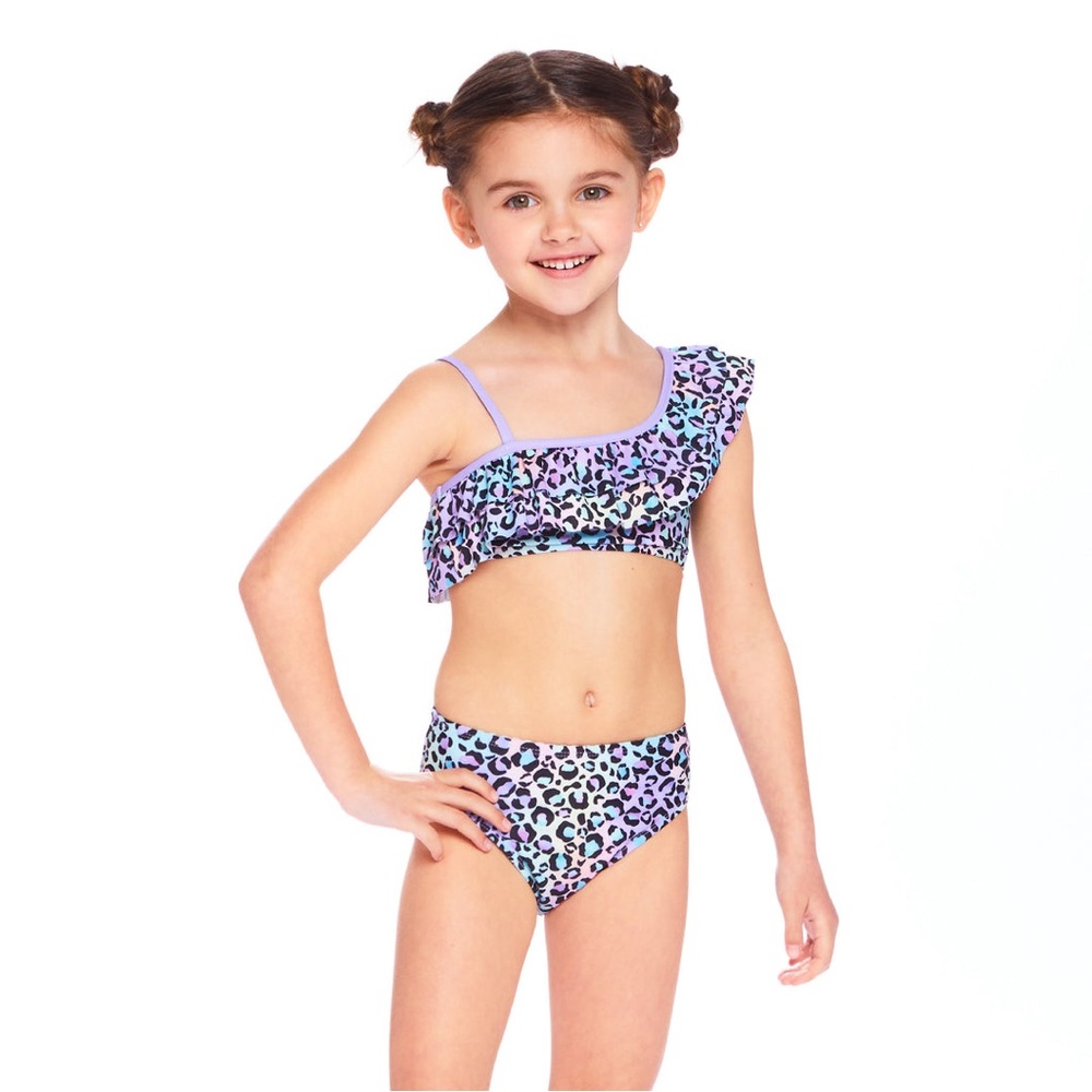 NWT Andy & Evan UPF 50+ Leopard Bikini Set | Multicolor Size 2